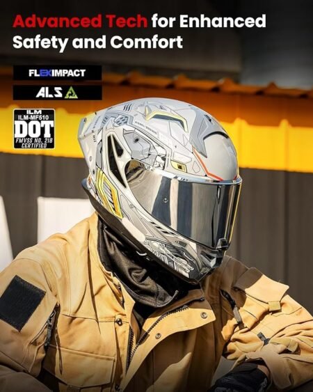 ILM Motorcycle Helmets Full Face for Men Women with Pinlock Powersports Street Racing Cascos para Motos DOT Model MF510