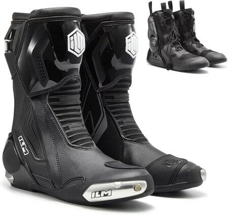 ILM Motorcycle Racing Boots Enhanced Ventilation Anti Slip Street Riding Sport Footwear CE Protective Gear Model BRC1